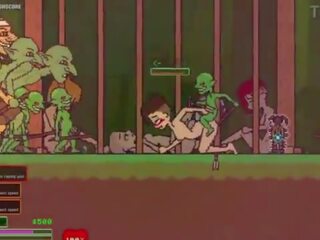 Captivity &vert; मंच 3 &vert; नग्न महिला survivor fights उसकी रास्ता के माध्यम से यौन जगाया goblins लेकिन fails और हो जाता है गड़बड़ कठिन निगलने liters की कम &vert; हेंटाई गेम gameplay p3