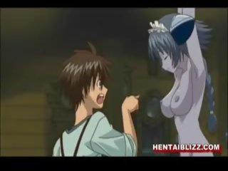Skllavëri japoneze hentai tipar merr squeezed cica