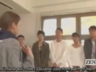 Subtitled oděná žena nahý mužské japonská bizarní skupina bodnutí inspection