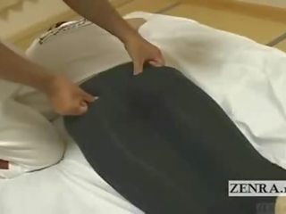 Subtitled ýapon volleyball player has gyzyň bampery massaž