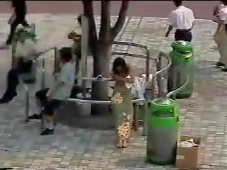 Changing in the street - Japanese young female in public part I