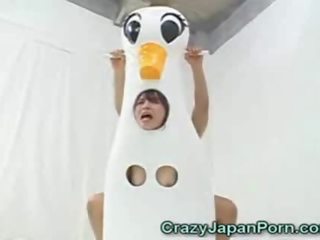 Japonské duck dievča facialed!