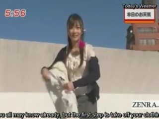 Subtitled משוגע יפן חדשות towel שִׁפשׁוּף demonstration