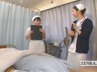 Untertitelt cfnm japanisch krankenschwestern prep für verkehr