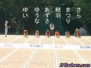 Asiática meninas corrida um nua track e campo part4